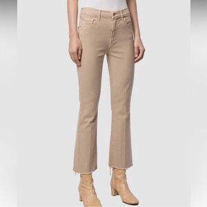 Mother Tan Ankle Frayed Jeans